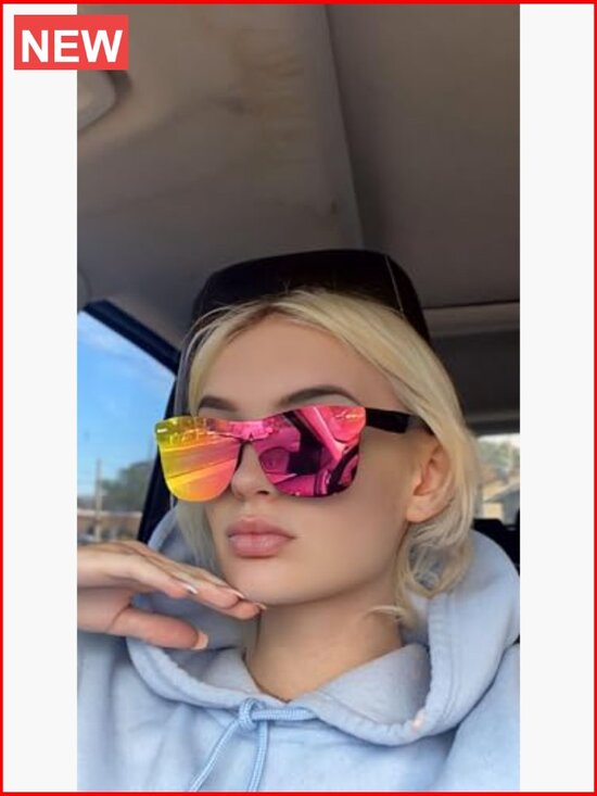 Rimless Mirrored One Piece Lens Sunglasses UV400 Lightweight Polycarbonate main image 4